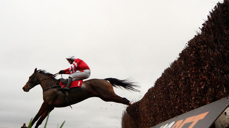 Nico de Boinville riding Coneygree clear the last to win The 188Bet Future Stars Steeple Chase.