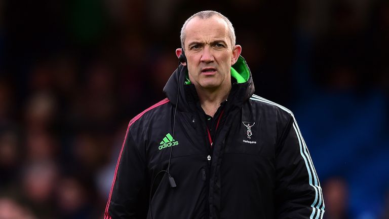 EXETER, ENGLAND - NOVEMBER 28:  Conor O'Shea, Harlequins' Director of Rugby looks on prior to the Aviva Premiership match between Exeter Chiefs and Harlequ