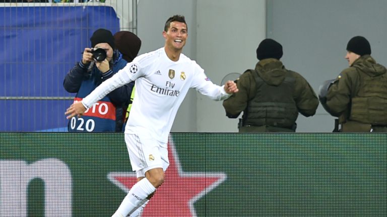 Real Madrid forward Cristiano Ronaldo celebrates 