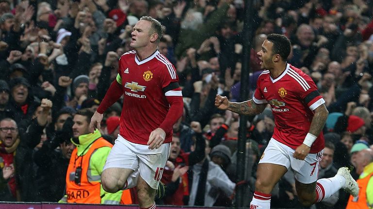 Wayne Rooney celebrates after scoring against CSKA Moscow