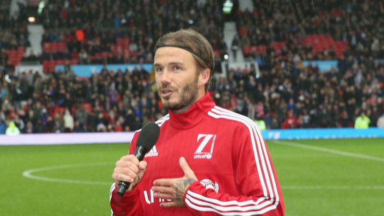 David Beckham addresses the crowd