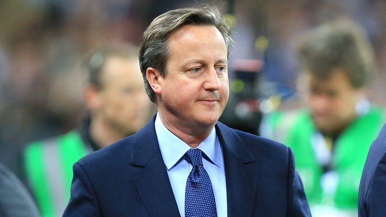 Prime Minister David Cameron prior to the international friendly match at Wembley Stadium, London.
