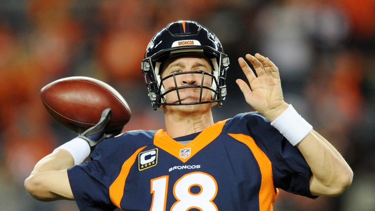 Denver Broncos quarterback Peyton Manning against the Green Bay Packers