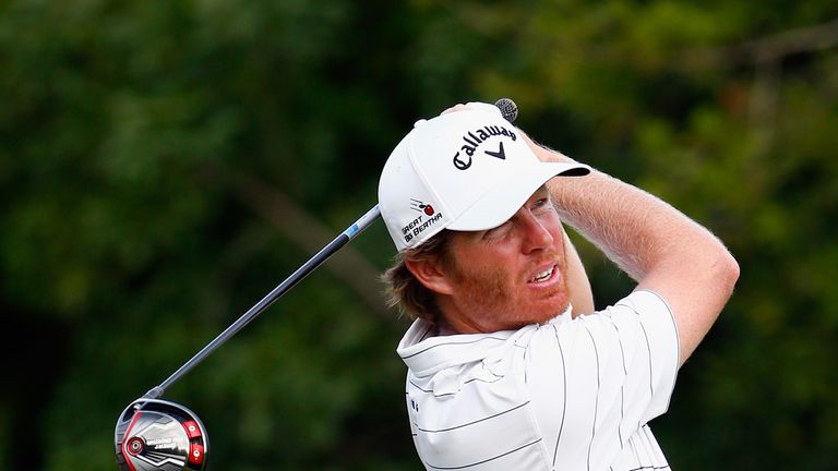 Derek Fathauer of the United States hits his first shot on the 2nd hole during the third round of the OHL Classic.