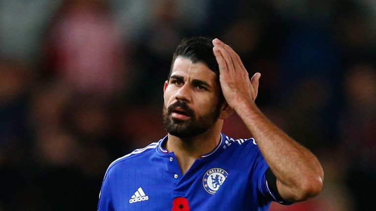 STOKE ON TRENT, ENGLAND - NOVEMBER 07: Diego Costa of Chelsea