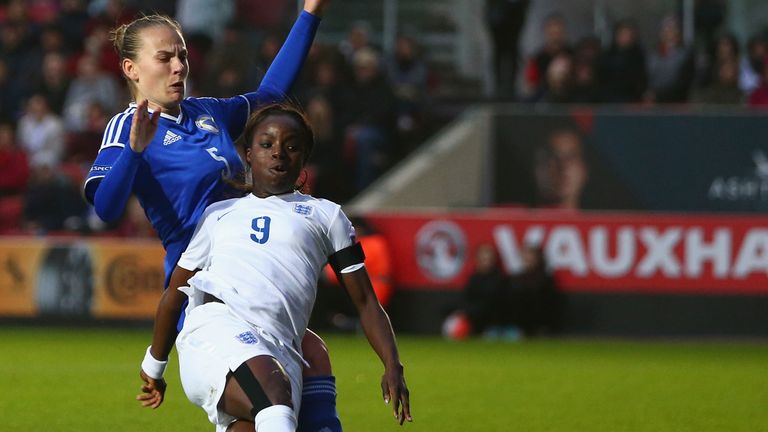 Aluko's first-half effort goes wide