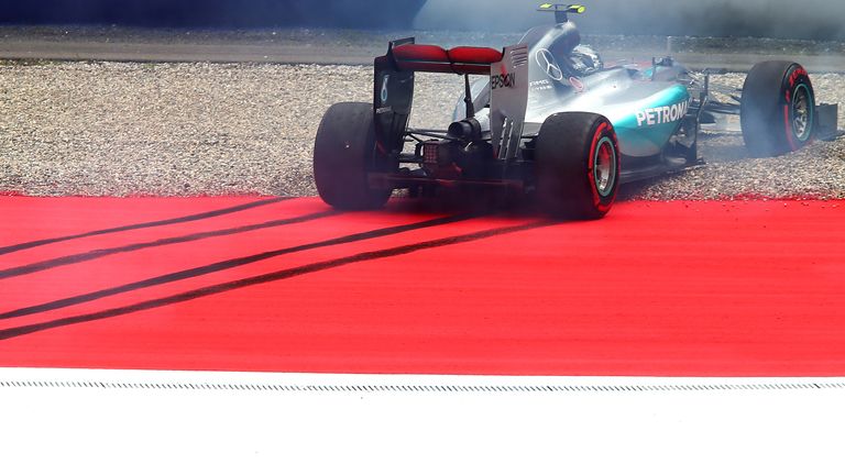 Out and about: Nico Rosberg crashes out of qualifying for the Austrian GP - Picture by Mark Thompson, Getty Images