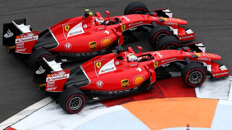 First among equals: Sebastian Vettel overtakes Ferrari team-mate Kimi Raikkonen during the Russian GP - Picture by Clive Mason, Getty Images