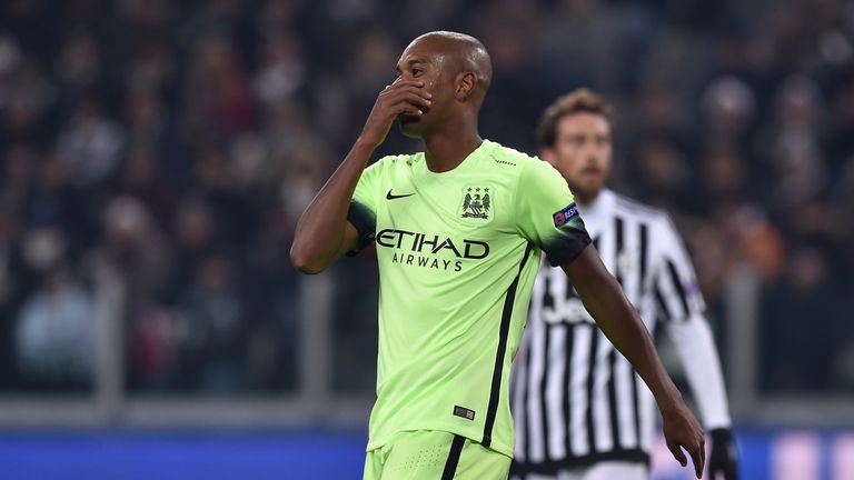 Fernandinho missed a superb chance against Juventus