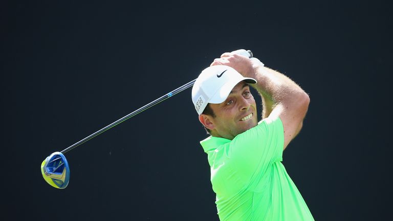 Francesco Molinari nailed his tee shot at the par-three sixth