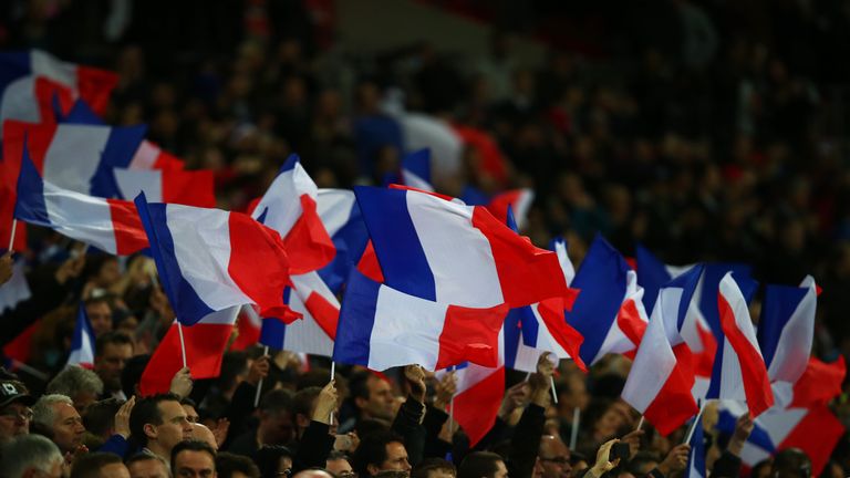 French supporters at Wembley for England v France