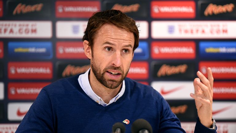 England U21 manager Gareth Southgate during a press conference at the American Express Elite Football Performance Centre, Brighton