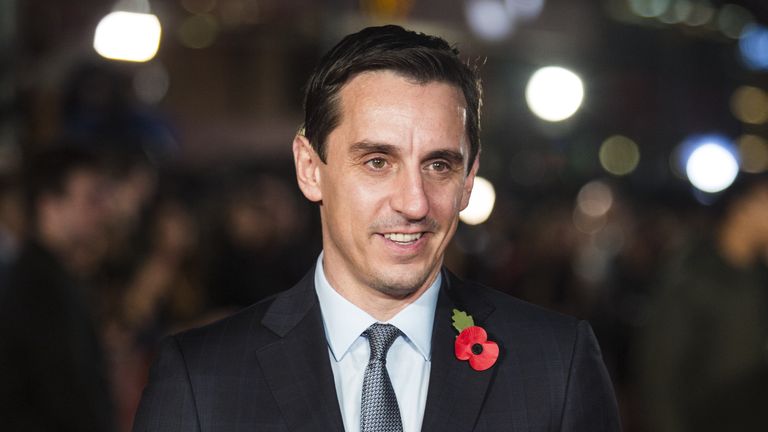 Gary Neville arrives for the world premiere of the film Ronaldo in central London
