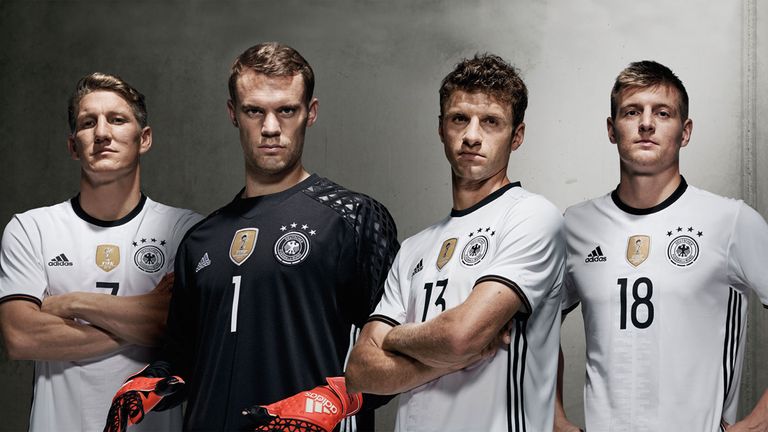 Despite Manuel Neuer's poor attempt at looking threatening, Germany will wear the FIFA World Champions badge on their new kit