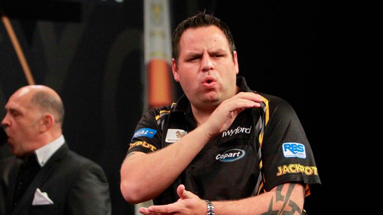 Adrian Lewis at the Grand Slam of Darts (Pic: Lawrence Lustig)