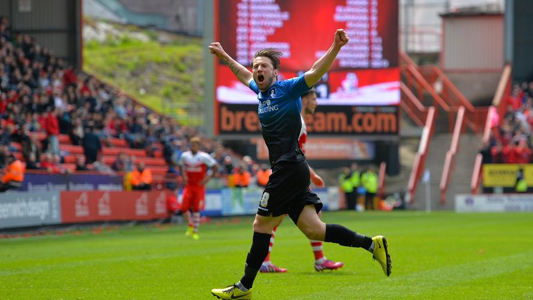 Harry Arter of AFC Bournemouth celebrates scoring against Charlton