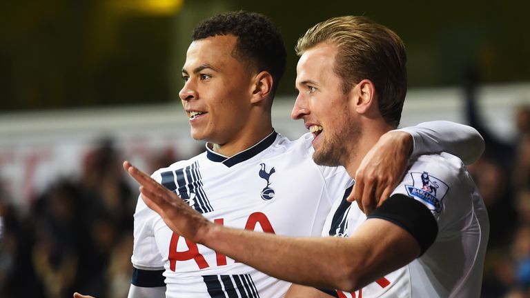 Harry Kane celebrates with Dele Alli 