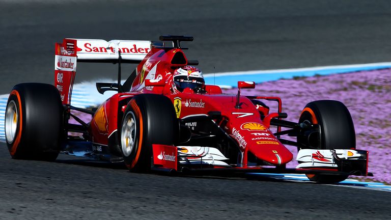 New year, new dawn: The Ferrari of Kimi Raikkonen breaks cover on the first day of winter testing at Jerez - Picture by  Dan Istitene, Getty Images