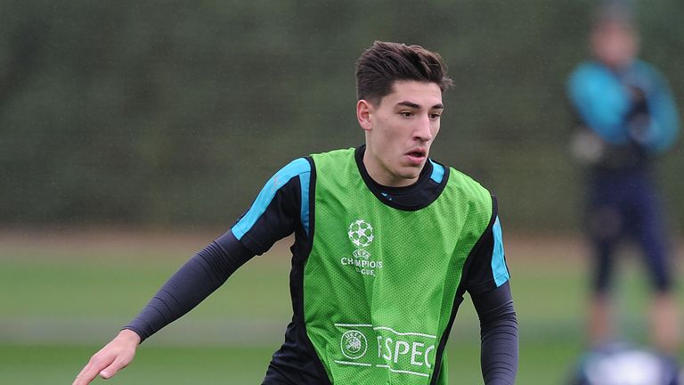 Hector Bellerin of Arsenal during a training session at London Colney 