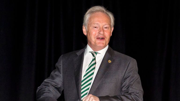 Celtic chairman Ian Bankier addresses the club's AGM