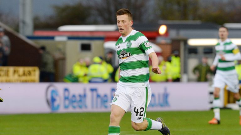 Celtic's Callum McGregor lines up his shot before finding the net from outside the box to open the scoring against Inverness 