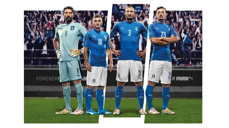 Italy will wear their classic azure shirts at Euro 2016, again produced by Puma