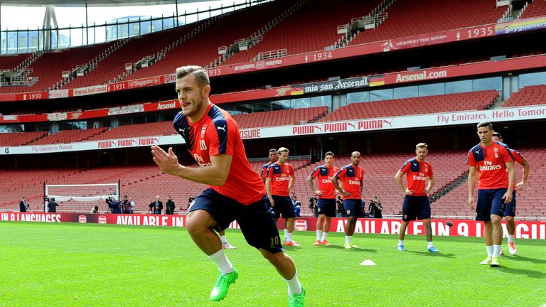 Jack Wilshere of Arsenal during a training session