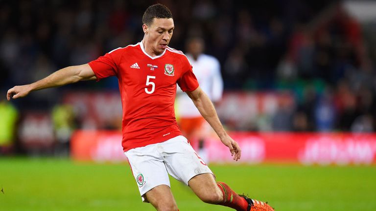 James Chester in action for Wales against Netherlands