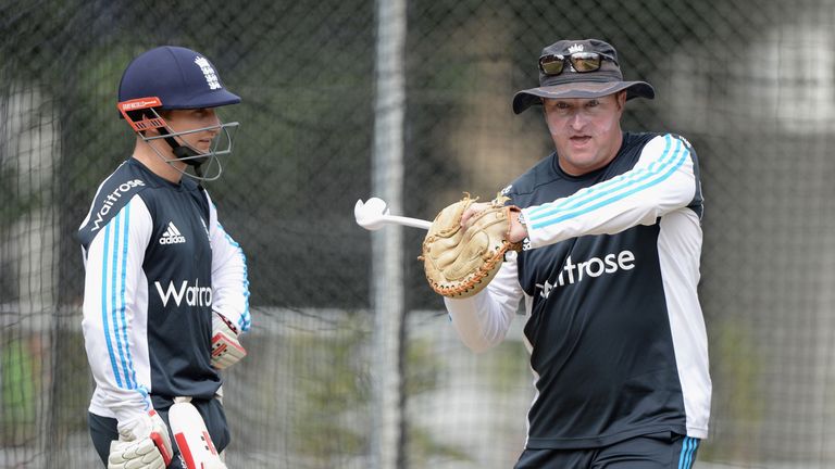 James Taylor and Paul Farbrace during England training