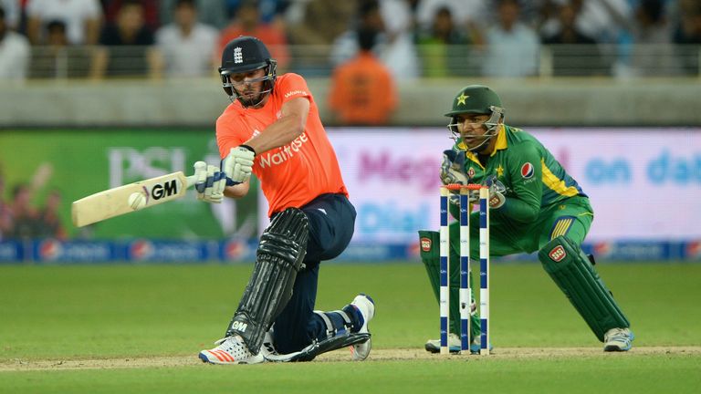 James Vince of England bats during the 2nd International T20 between Pakistan and England at Dubai