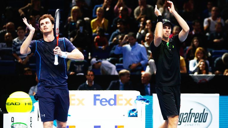 Jamie Murray (left) and John Peers celebrate their victory