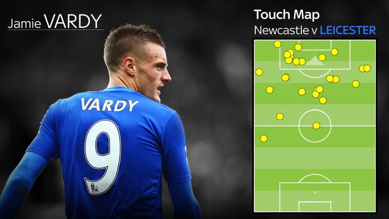 Jamie Vardy Leicester City touchmap Newcastle