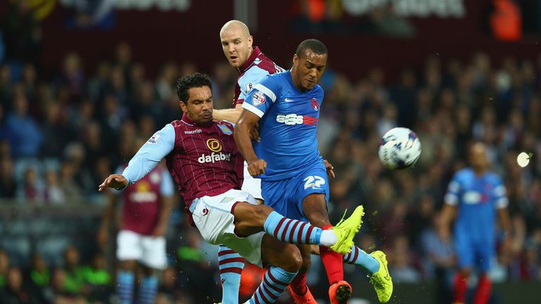 Simpson in action in a Capital One Cup tie against Aston Villa last season