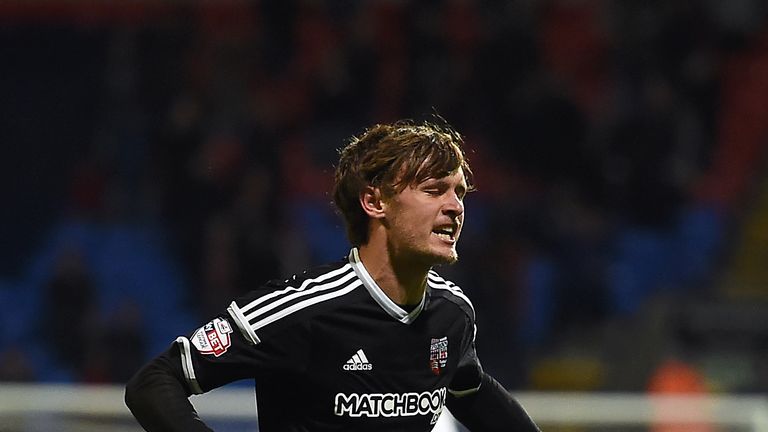 Brentford's John Swift celebrates scoring his side's first goal of the game