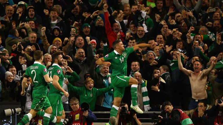 Jon Walters of the Republic of Ireland celebrates after scoring the opening goal against Bosnia & Herzegovina