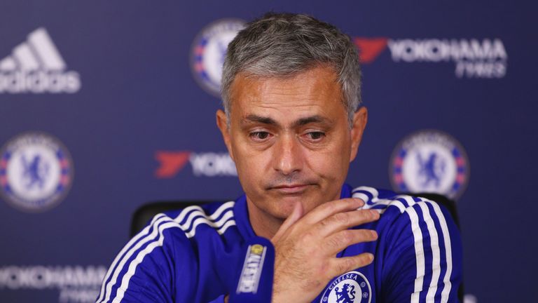 Chelsea manager Jose Mourinho talks to the media during a press conference at Chelsea Training Ground on November 20, 2015 