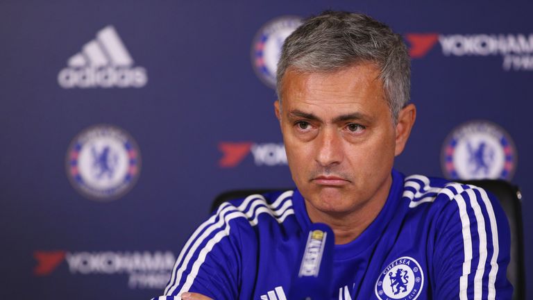 Chelsea manager Jose Mourinho talks to the media during a press conference at Chelsea Training Ground on November 20, 2015 