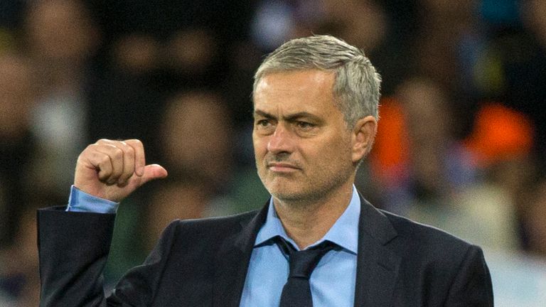Chelsea's Jose Mourinho reacts