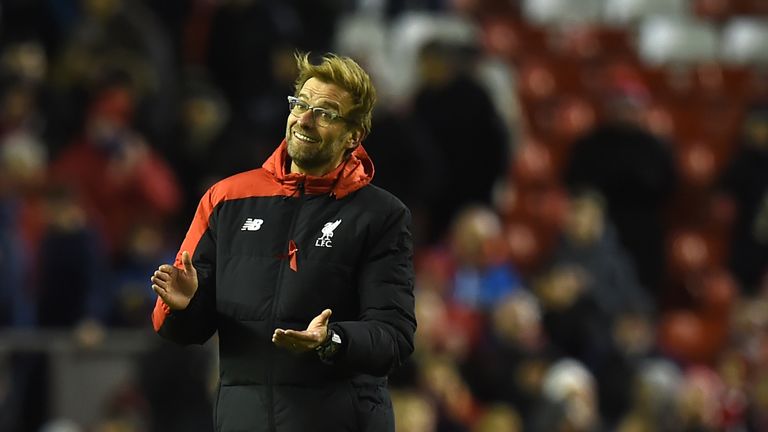 Liverpool manager Jurgen Klopp applauds