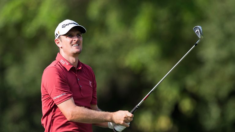 HONG KONG - OCTOBER 25:  Justin Rose of England plays a shot on the 16th hole during the final round of the UBS Hong Kong Open at the Hong Kong Golf Club o