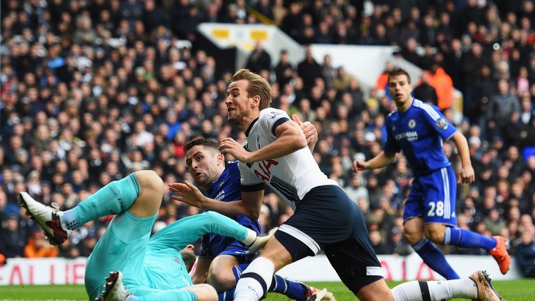 Harry Kane is foiled by Asmir Begovic and Gary Cahill