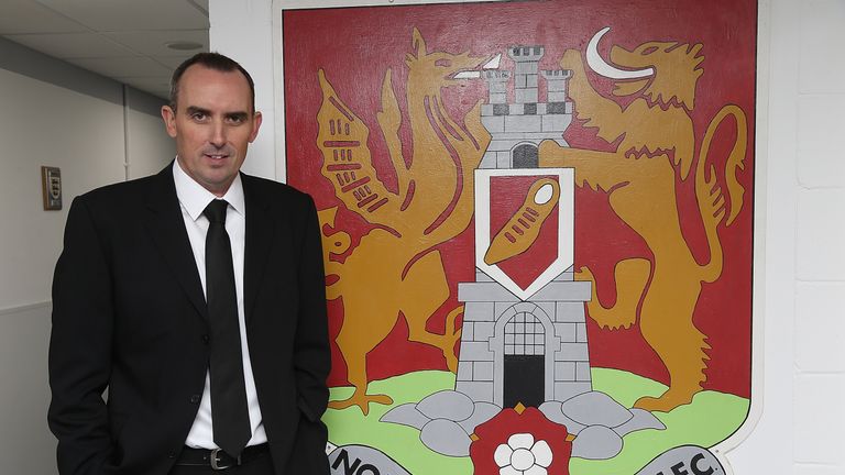 New Northampton Town owner Kelvin Thomas poses during a Press Conference to announce his takeover of the club at Sixfie