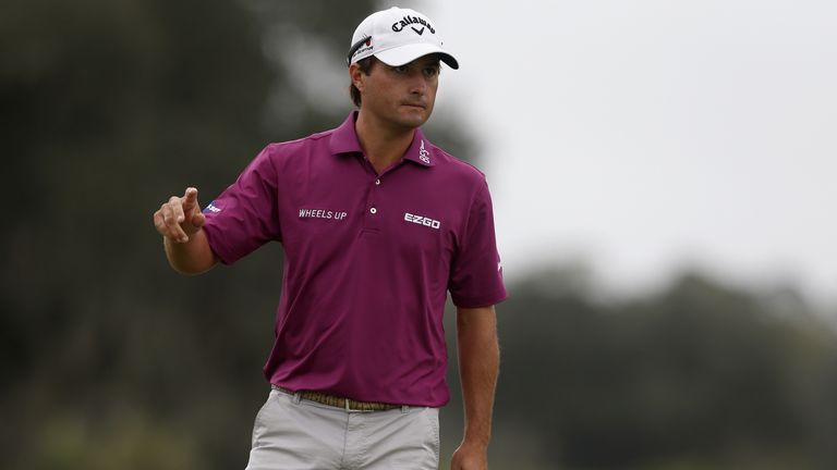 ST SIMONS ISLAND, GA - NOVEMBER 21:  Kevin Kisner reacts after a birdie putt on the 18th green on the Seaside Course during the third round of The RSM Clas