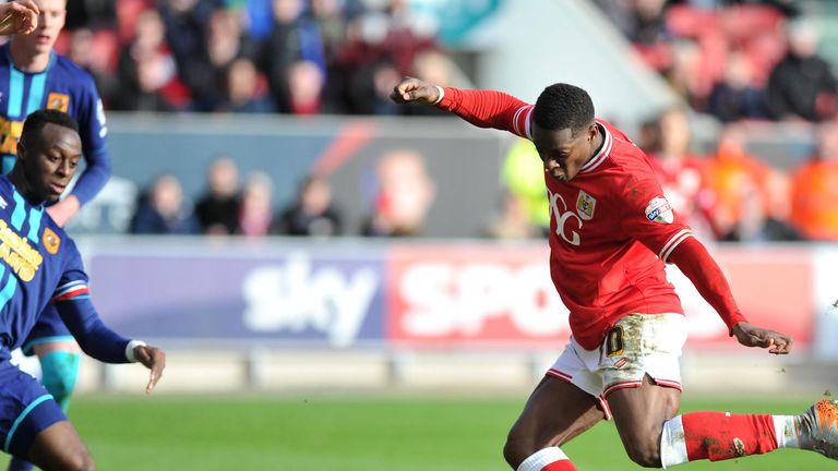 Bristol City's Kieran Agard finds the back of the net