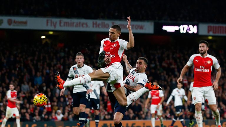 Kieran Gibbs equalises for Arsenal against Tottenham