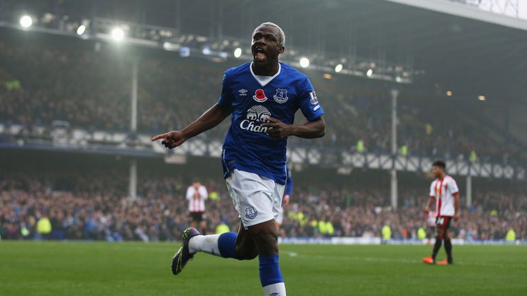 Arouna Kone nets Everton's fifth goal in the 62nd minute to make it 5-2