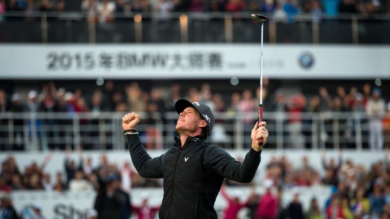 Broberg savours the moment of victory after nailing his birdie putt on the first play-off hole