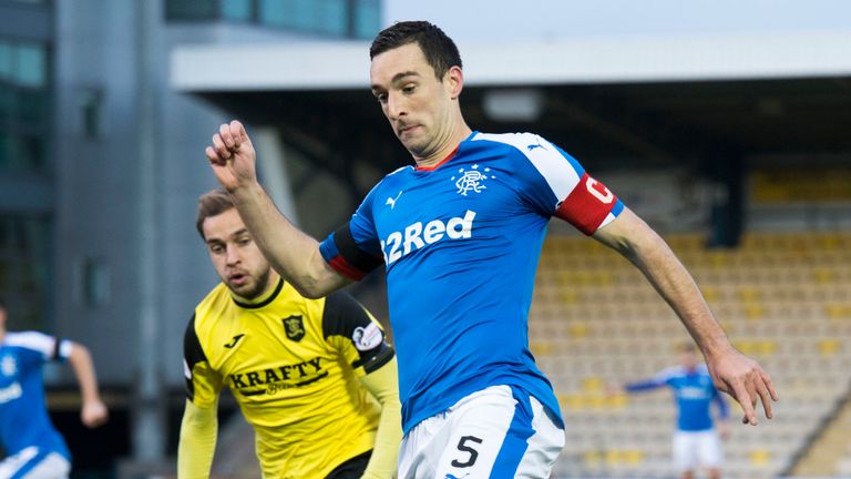 Lee Wallace in action for Rangers against Livingston