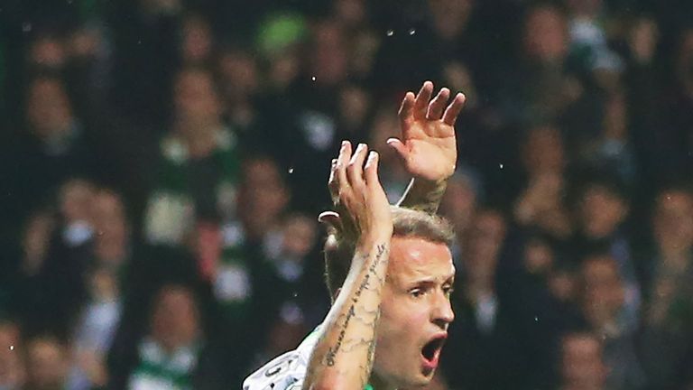 Leigh Griffiths looks on in dismay after missing another chance