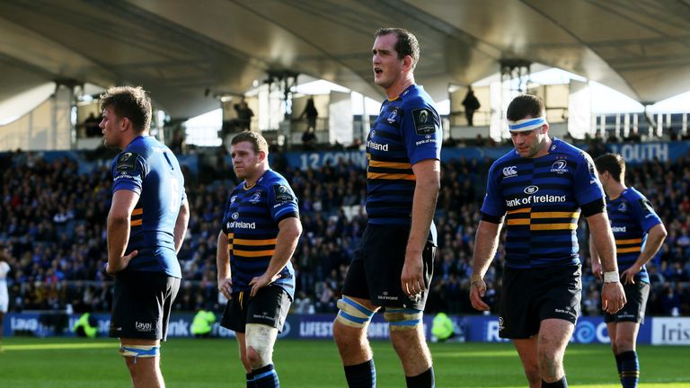 Dejected Leinster players following their Champions Cup defeat to Wasps